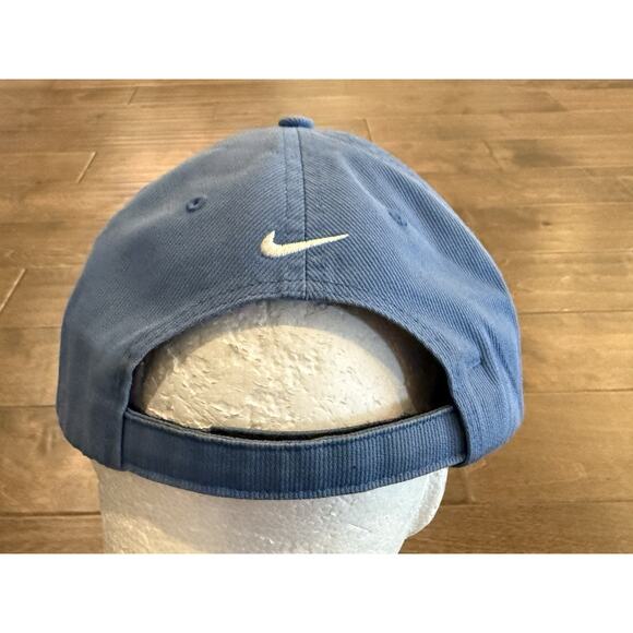 Vintage Y2K Nike Mens Blue Shield Swoosh Corduroy Adjustable Strapback Hat Cap - Picture 6 of 10